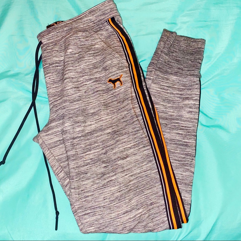 VS PINK Striped Collegiate Skinny Jogger